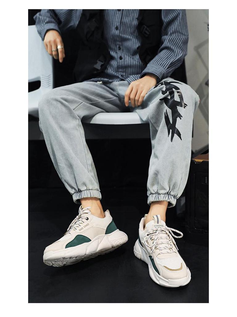 Men's Spring 2025 Trend Breathable Mesh Sneakers - Non-slip, Height-increasing, Casual Running Dad Shoes