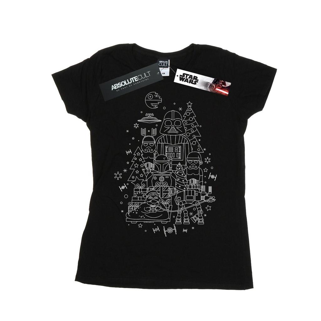 STAR WARS Womens/Ladies Empire Christmas Cotton T-Shirt