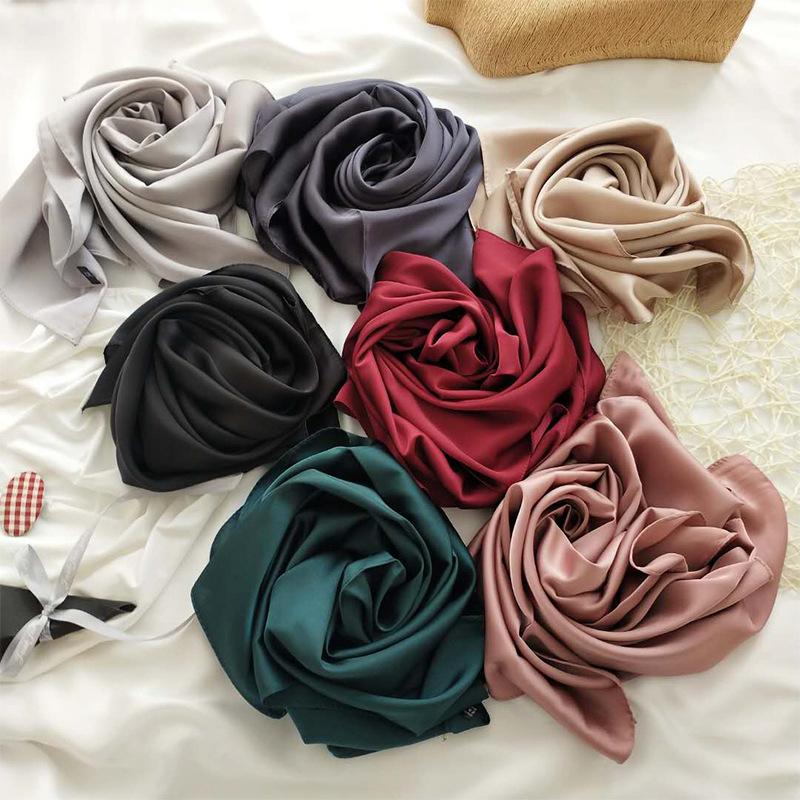 Solid Color Small Square Scarf for Women, Simple Korean Style, Versatile for Spring and Summer, Suitable for Professionals, Bank Employees