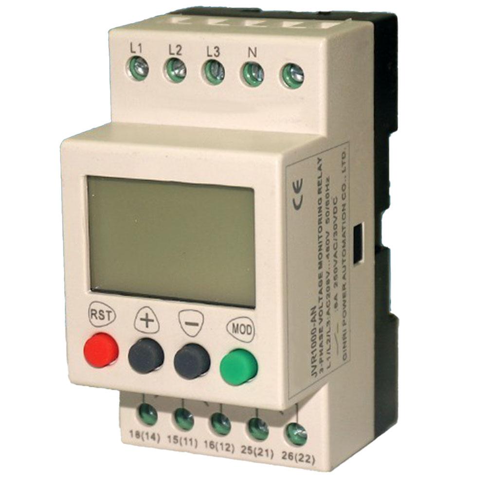 Adjustable Voltage Threshold Protector LCD Display Protector Adjustable Voltage Settings 35mm Guide Rail LCD Display Monitor
