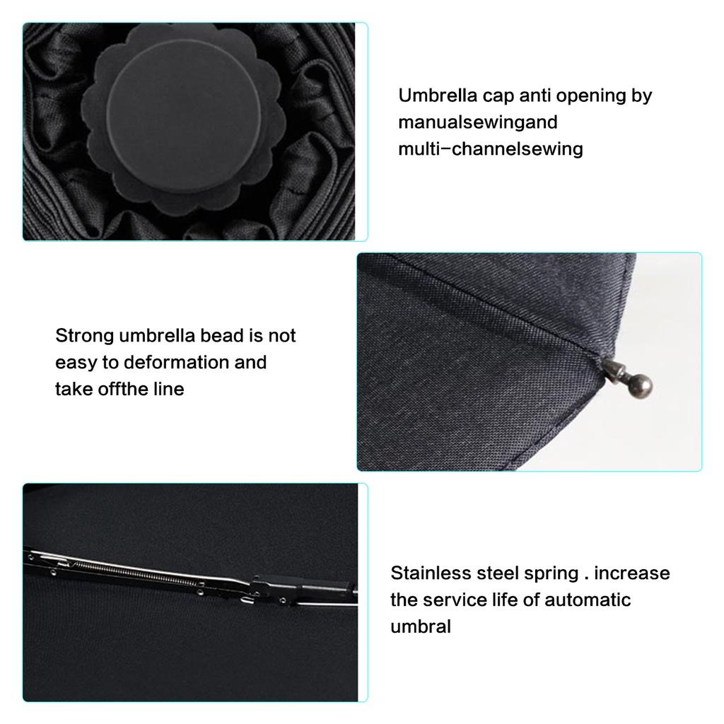 Nouveau parapluie pliable automatique en vinyle, parapluie à dix baleines robuste, coupe-vent et imperméable, grand parapluie pour usage professionnel