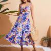 The Real Shot of European and American Women's Clothing, the New Women's Summer Vacation Style Suspender Dress, and the Big Swing Print Dress.
