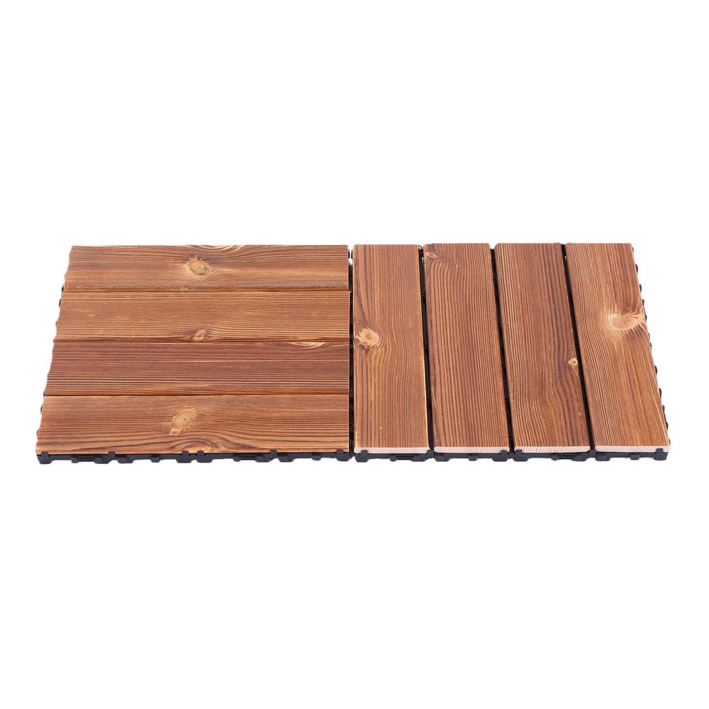 31PCS Interlocking Wood Flooring Tiles Solid Wood Decking for Patio Balcony Outdoor Indoor Use 30x30cm
