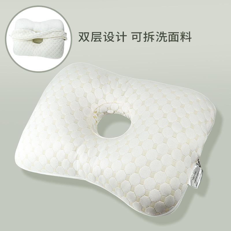 Ear Hole Pillow for Side Sleepers - Single Hole Memory Foam Pillow for Ear Protection, Relieves Ear & Side Face Pain