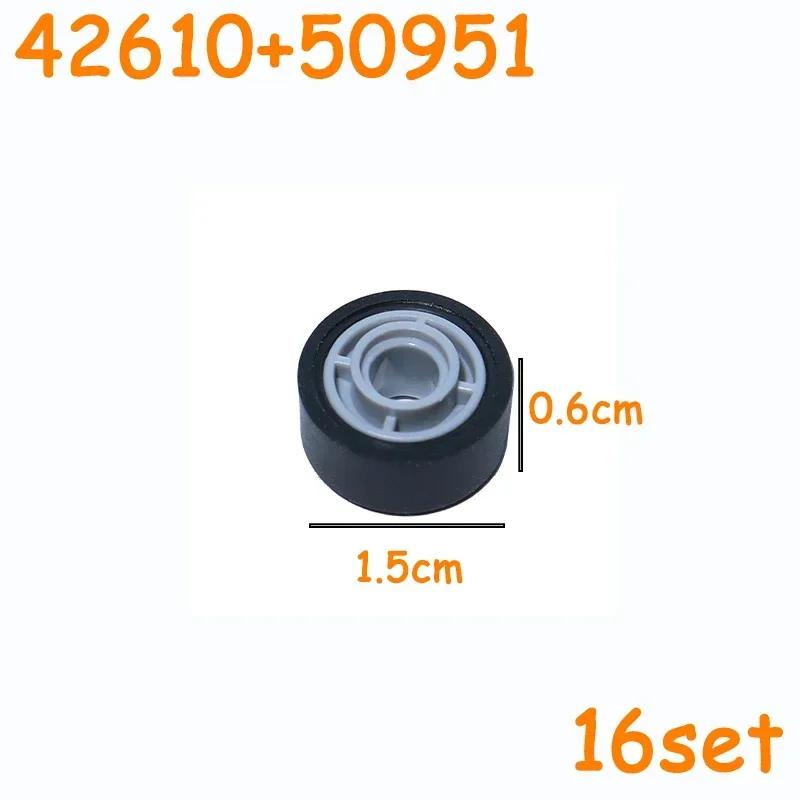 Non-Toxic Technical Tire Wheel Cross Hole Set Car Truck Wheels Hub Bricks Moc Motorcycle Tyre & Rim Construction Building Blocks Toys