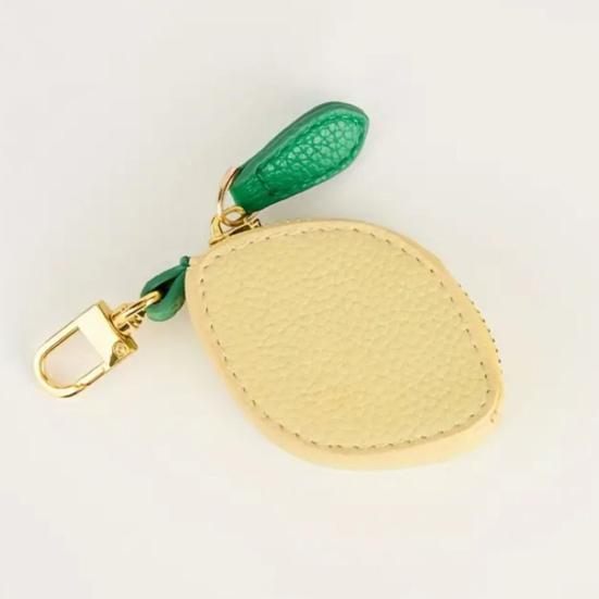 Fruit Coin Wallet Lemon Strawberry Zippered Purse Fruit Faux Leather Bag Mini Purse for Coins Lipsticks Street Daily Outings