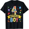 Kids 4 Year Old Building Blocks 4th Birthday Boy T-Shirt