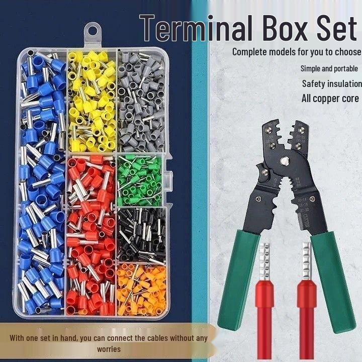 Cold-Pressed Copper Terminal Set with Crimping Pliers and Switch Panel