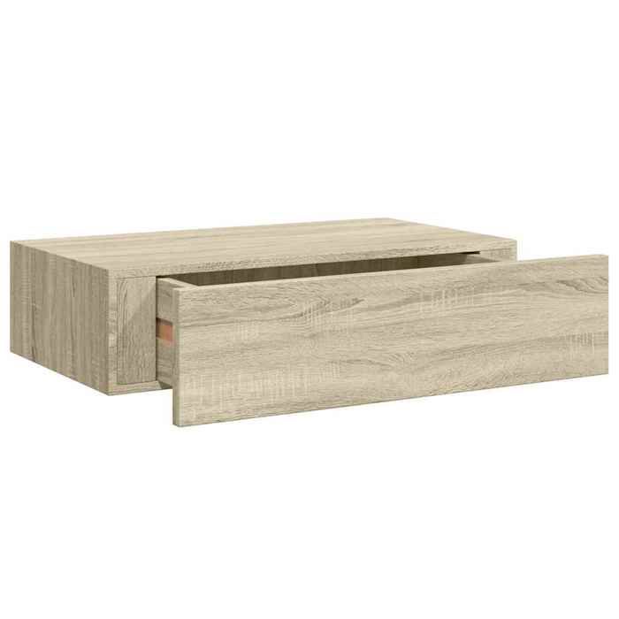 VidaXL Wall Shelf with Drawer Floating Cabinet Hanging Shelf Wall Mount Living Room Home Oak 330247