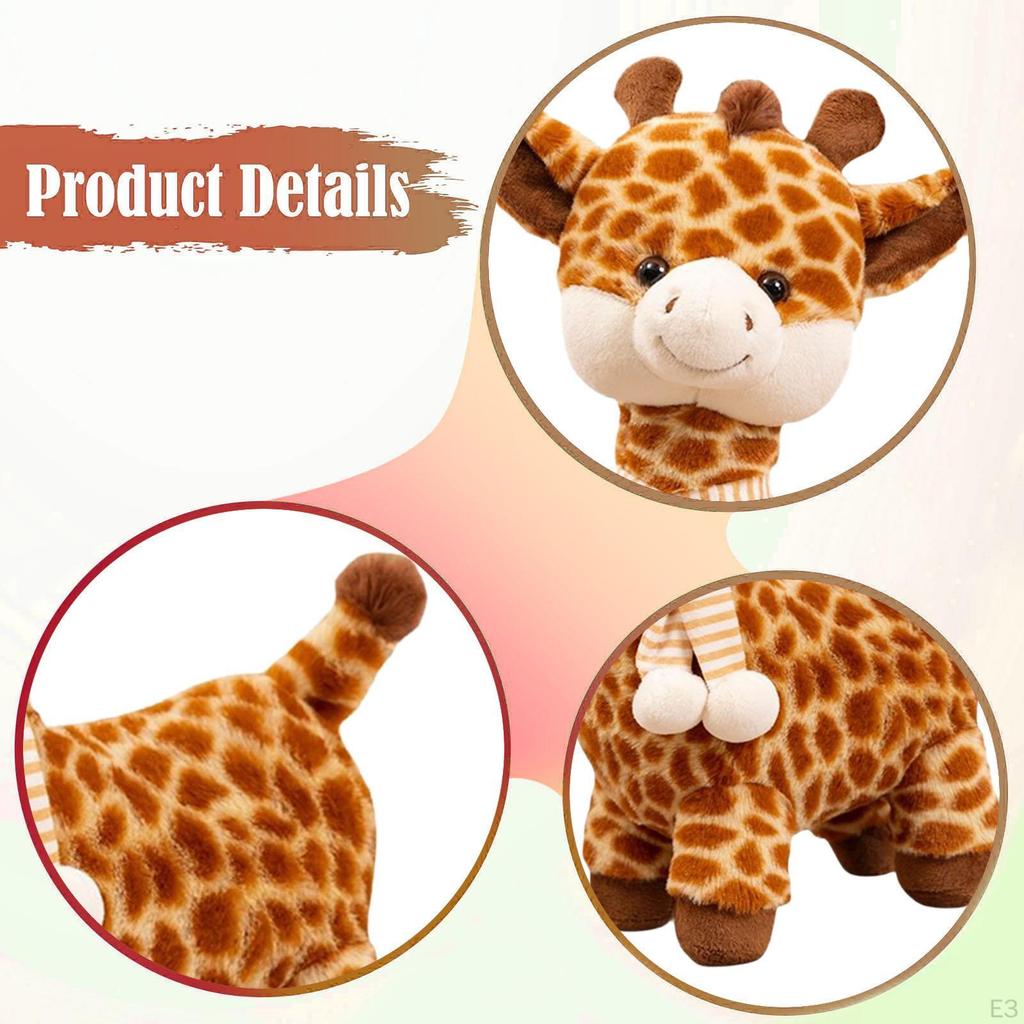 Giraffe Pillow Toy Doll Stuffed Animal Decorative Soft Cartoon Children Kids Birthday Gift for