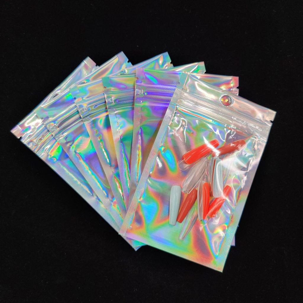 Laser Transparent Self-Sealing Zipper Bag – Small Plastic & Aluminum Foil Bag for Accessories