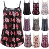 Elegant Women's Summer Strappy Tops Cami Dress In Floral Print For Beach Outings