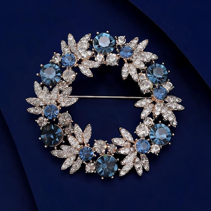 Fashionable Garland Brooch, Elegant Full Diamond Brooch, Versatile Anti-glare Pin, Suit Accessory, Brooch