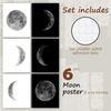 97 Decor Moon Poster Decor - Phases Of The Moon Wall Art, Moon Phase Cycle Art Prints, Vintage Black and White Night Posters for Bedroom Decoration