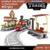 Set Treno Città Treno a Vapore Proiettile Veicolo Merci Stazione Ferroviaria Modello Blocchi da Costruzione Mattoni Binari Rotaia Senza Motore Kit Carrozza Giocattolo per Bambini