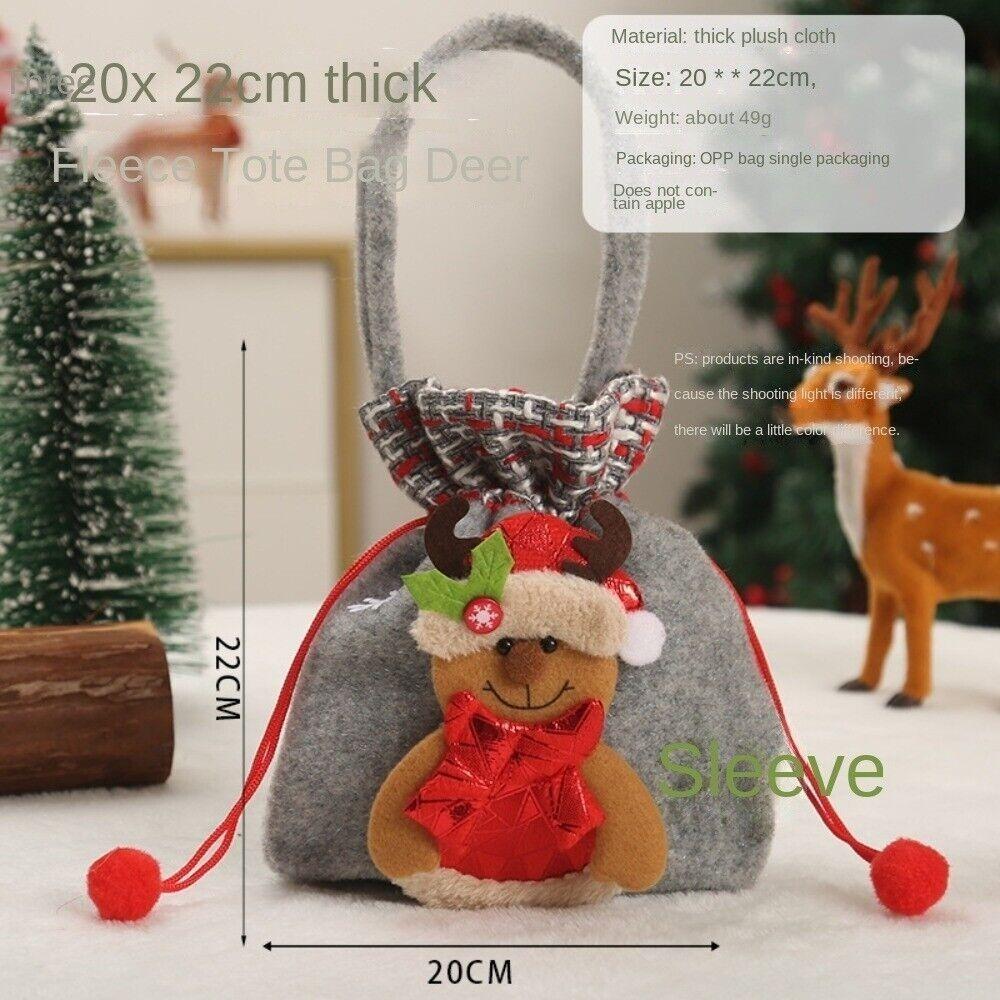 New Santa Claus Christmas Gift Bag Large Size New Year Elk Xmas Packaging Bag Christmas Decor Party Favors Candy Handbag