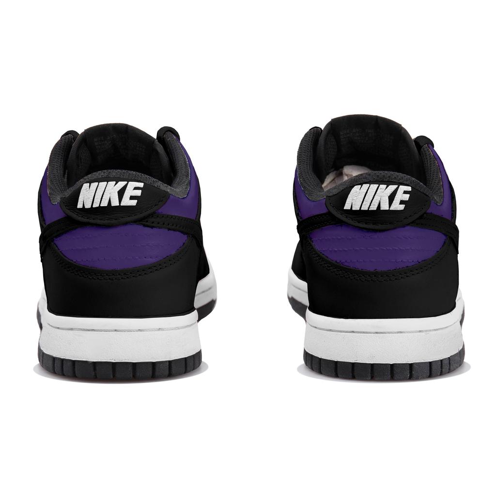 Nike Dunk Low Top Skateboard Shoes Unisex Black White Purple CW1590-100(Team-)-Random Packaging Bags