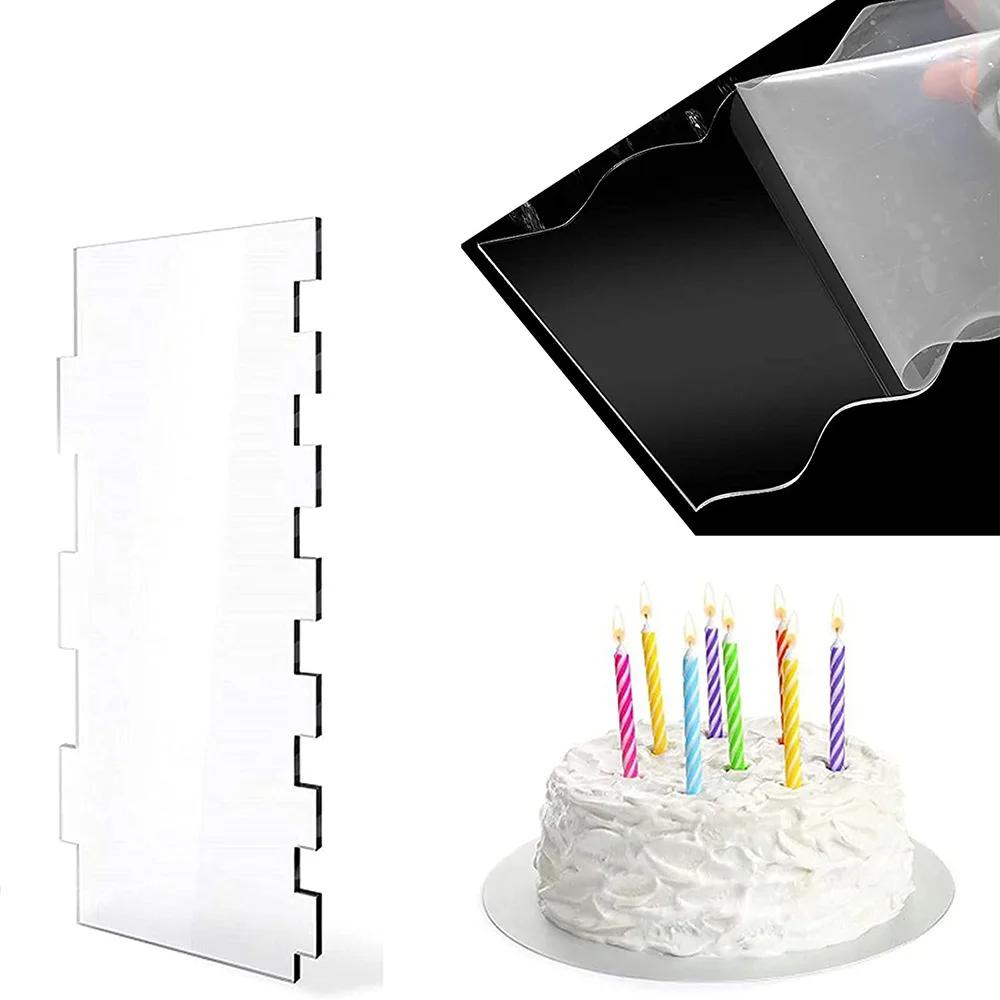 Transparente Kuchen Creme Schaber Kuchen Machen Schaber Rechteckige Acryl Kuchen Backen Werkzeug Kuchen Dekorieren Werkzeuge Küche Werkzeuge
