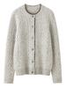 Women's Autumn/Winter Cashmere Knit Cardigan - Versatile Round Neck Elegant Cable Sweater Coat