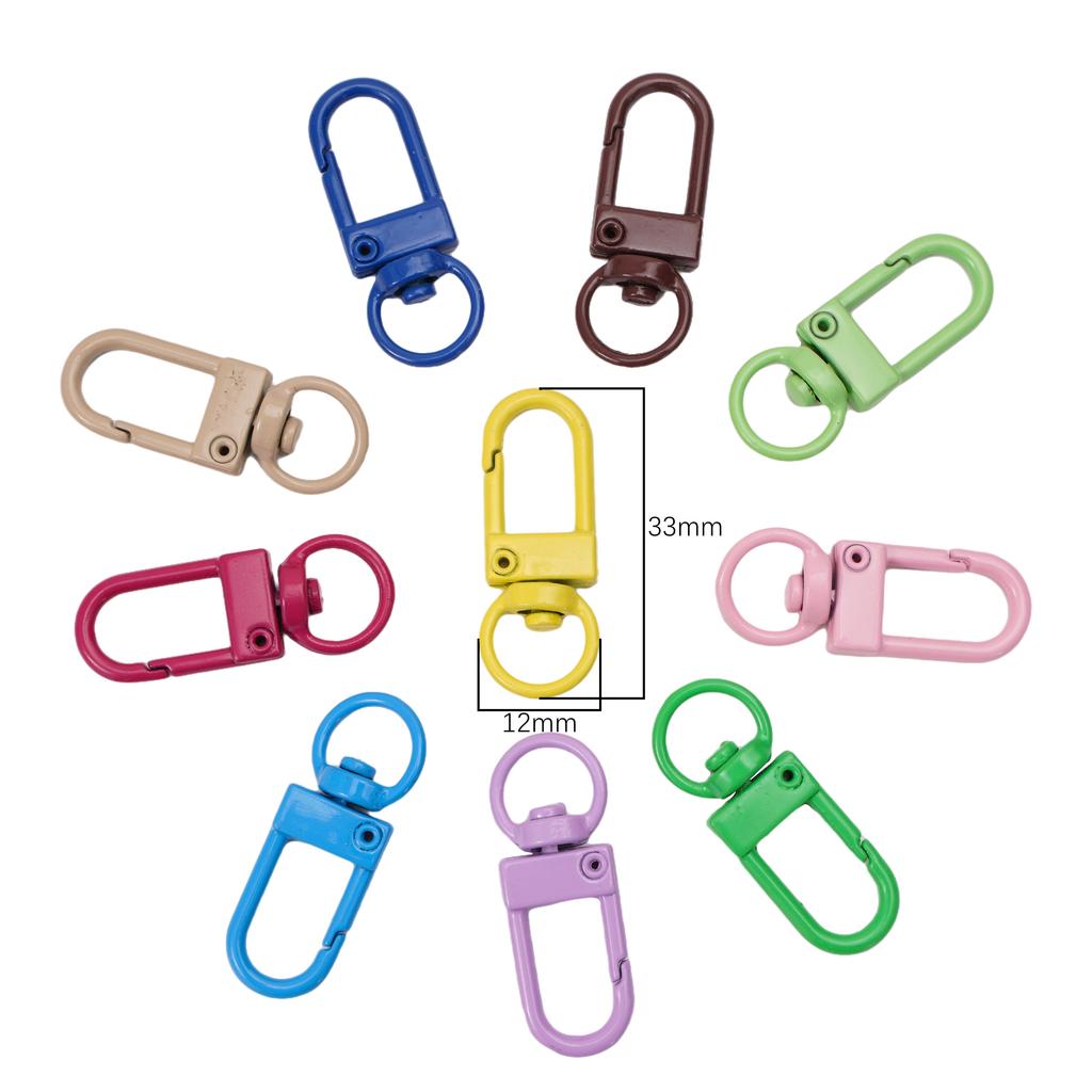 5-100pcs Alloy Spray Painted Keychain Key Chain Snap Hook Key Ring For DIY Jewelry Keys Wallets Decorations