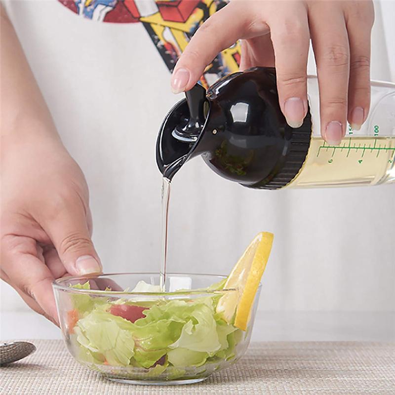 CYCLI-4 Pack Salad Dressing Shaker, 7 Oz Good Grips Dressing Mixer Shaker Bottles, Black & White & Green