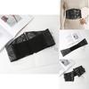 Fashion Solid Color Strap Decoration Women Casual Elastic Wide Waistband For Fashionable Office Look
