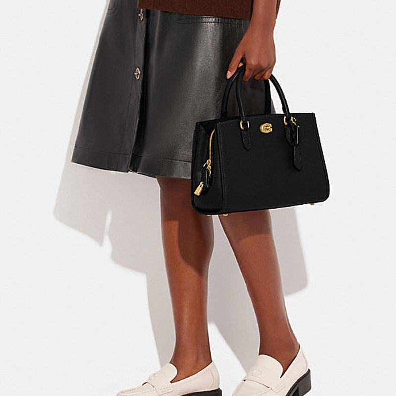 COACH Brooke Cow Leather Tote Bag, Shopping Bag, Handbag, Shoulder Bag, Crossbody Bag Large Women's Black CE732-B4BK