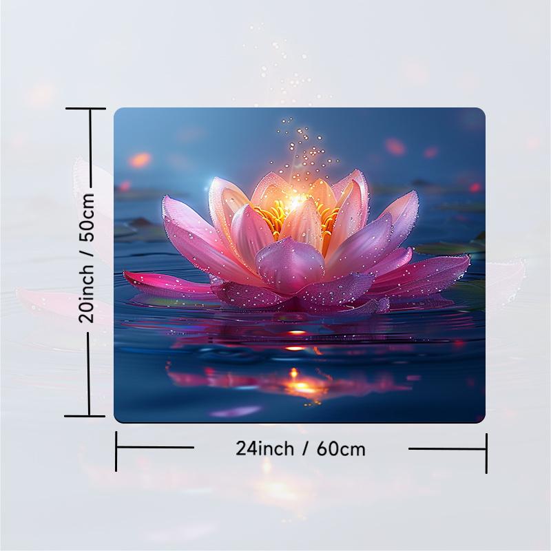 1Pcs Rubber Drying Mat WithPink Lotus Flower For Coffee Shop Restaurant Kitchen Carpet Tableware Durable Diatom Mud Table Mat Pet Mat Coffeeware