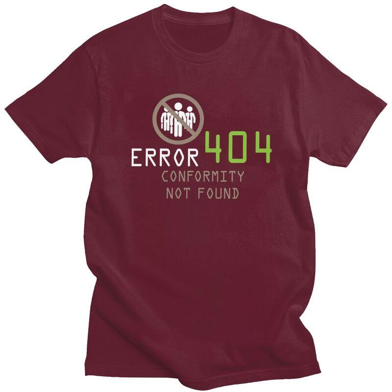 Custom Error 404 Conformity Not Found Tshirt for Men Short Sleeve Casual T Shirt Programmer Tshirts Slim Fit 100 Cotton Tee