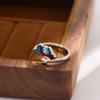 New Fashion Burnt Blue Cloisonne Lotus 925 Sterling Silver Jewelry Personality Epoxy Two-color Lotus Flower Opening Rings  R306