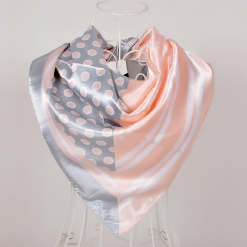 [BYSIFA] 90*90cm Fashion Purple Grey Polyester Silk Scarf Hijab Printed For Wome New Style Women Big Square Silk Scarf Shawl