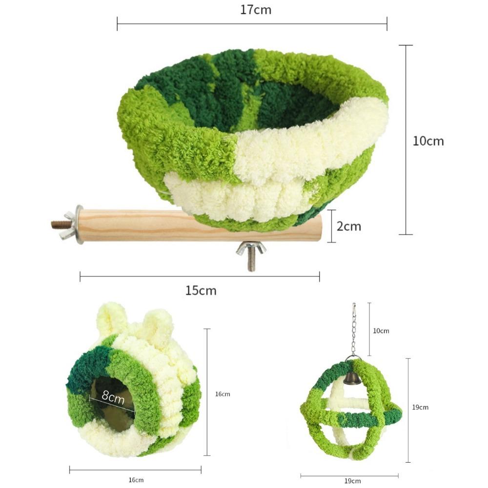 Cute Warm Winter Bird Nest Hanging Bird Cage Accessories Hammock Colorful Small Pet House for Hummingbird
