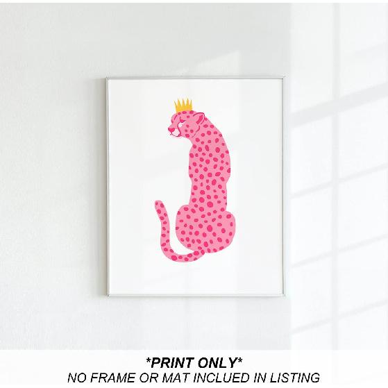 heilkee Preppy Room Decor Aesthetic Hot Pink White Wall Art for Teen Girls Bedroom Pink College Dorm Room Posters Trendy Wall Decor(UNFRAMED 8x10in)