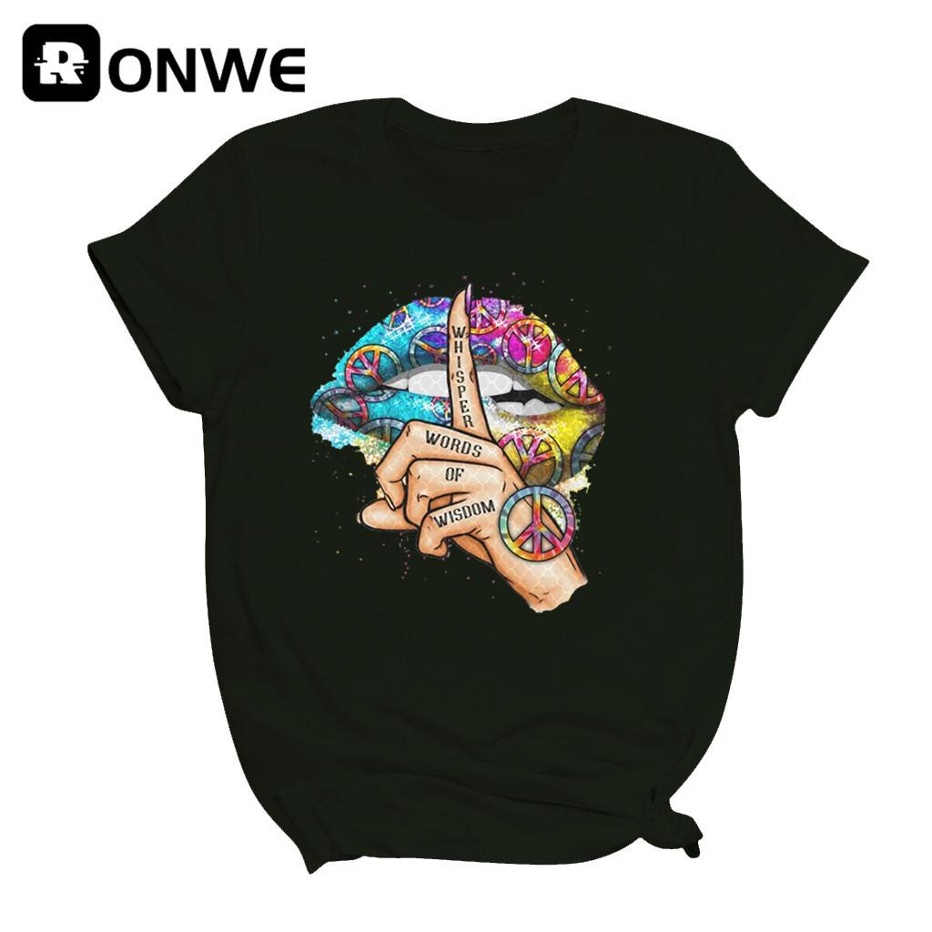 Women Lips Watercolor Graphic T Shirt Girl Base O Neck Sexy Black Tees Kiss Lip Funny
