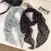 2025 New Women's Versatile French Polka Dot Silk Scarf: Spring/Summer Long Neck Tie & Headband