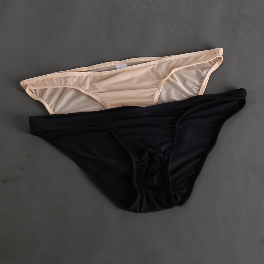 Men Summer Briefs 3D U-convex Low-rise U-convex Thin Panties Single Color Three-dimensional Pouch Underwear
