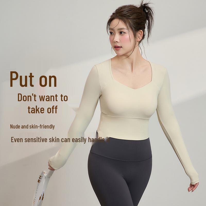 Women's Plus Size Long-Sleeve Yoga and Fitness Top