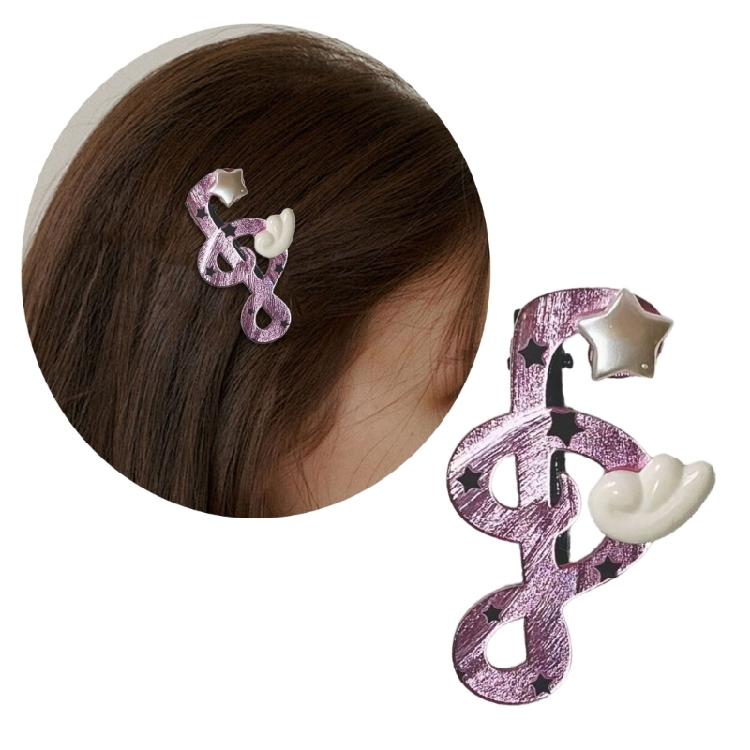 Unique Music Note Hair Clip Comfortable Wear Acrylic Hair Barrette Spring Side Clip For Music Festival Event Celebration