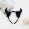 Princess Halloween Lace Devil Costume Headband With Horns For Cosplay And Party