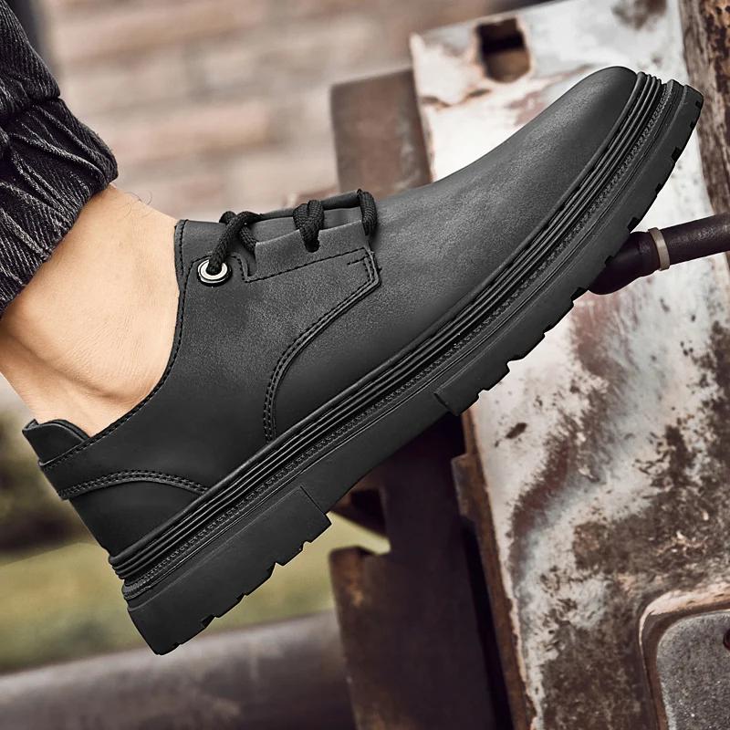 Fashion Brand British Style Men Casual Leather Oxford Shoes Luxury Flat Designer Business Shoes Comfy Men Antiskid Walking Driving Shoes