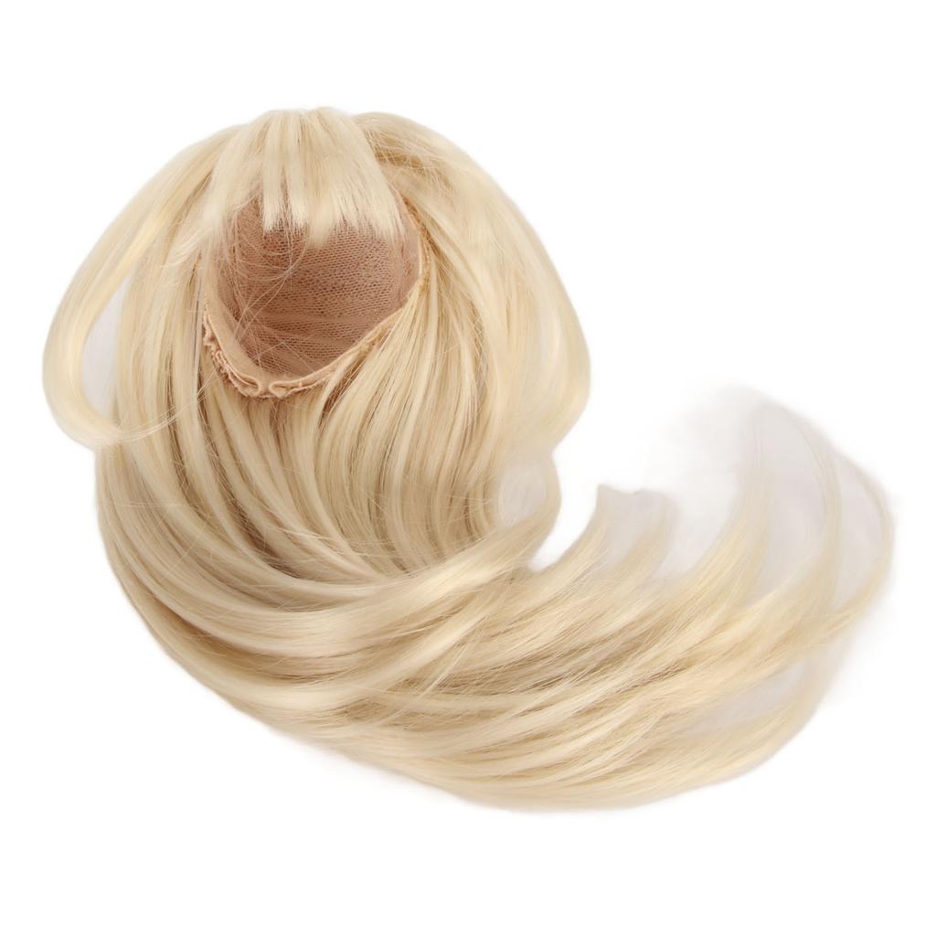 1 6 Ball Jointed Doll Wig for 15.5 to 17cm Doll Milk Gold Long Hair with Bangs DIY Doll Wig