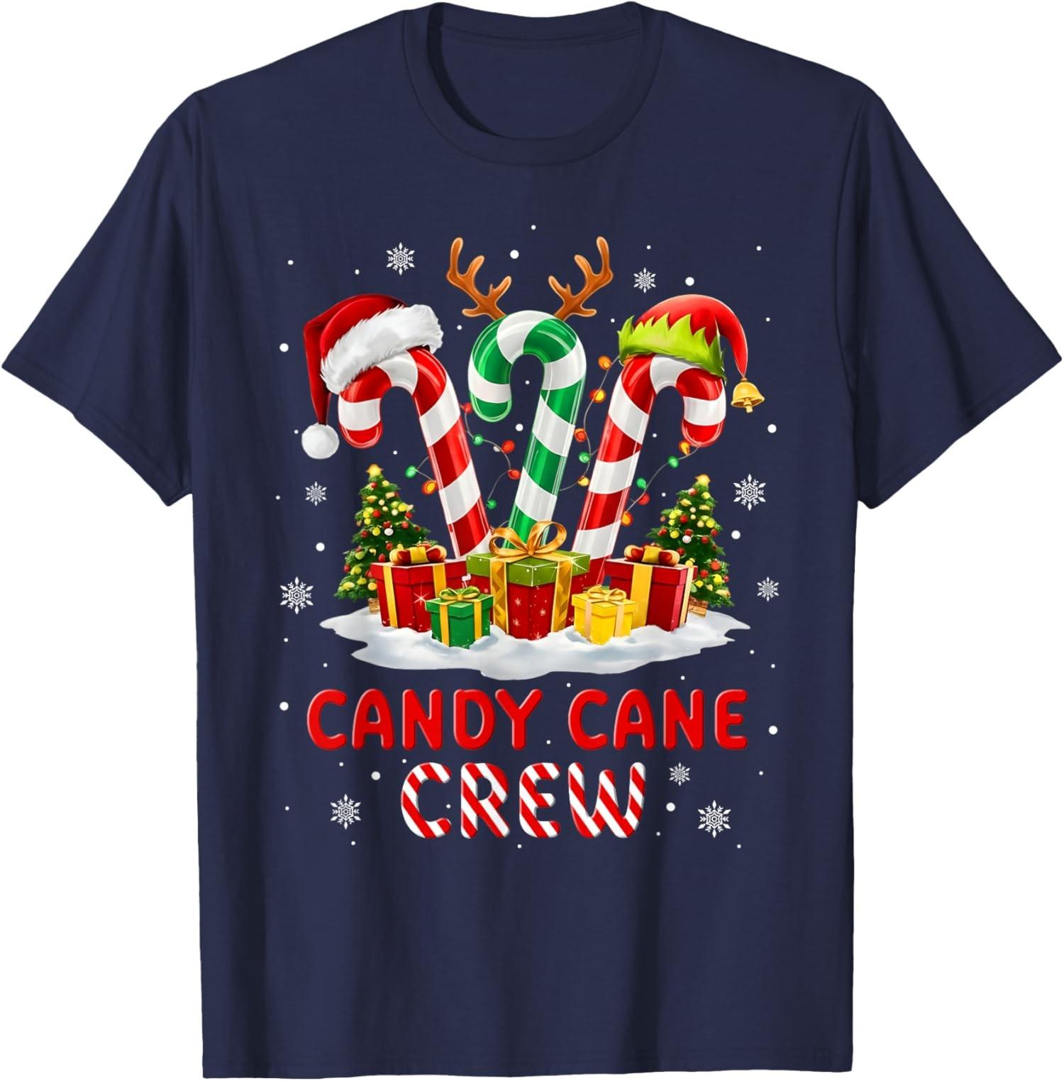 Christmas Holiday Family Funny Candy Cane Crew Unisex T-Shirt S разноцветный