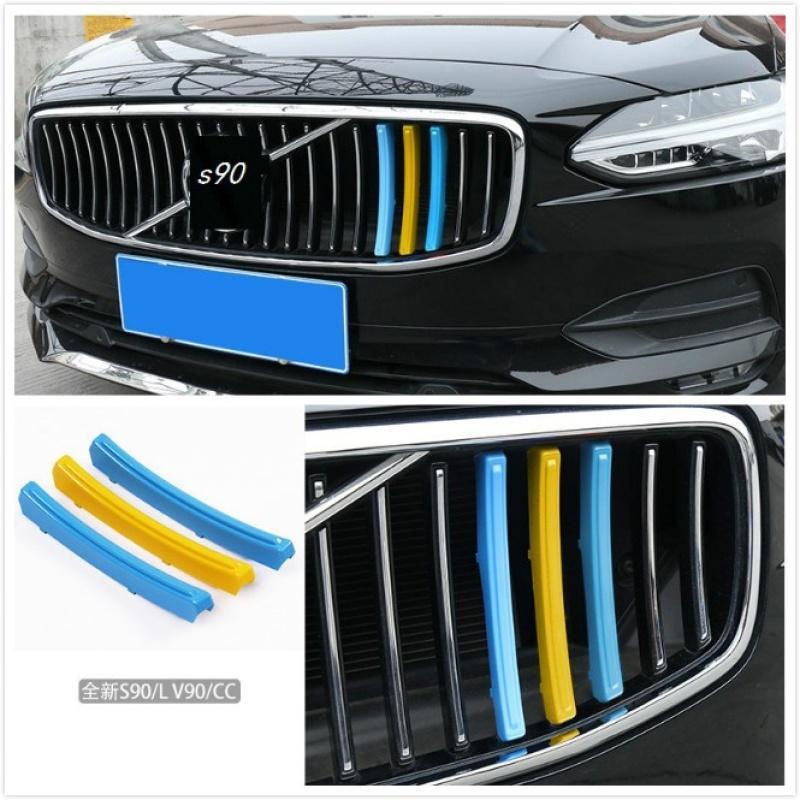 Pre Volvo S90 v90 trojfarebná sieťová dekorácia Strip nová sieť upravená Špeciálna farba Nálepky 2017 2018 2019 2020 model s90 v90
