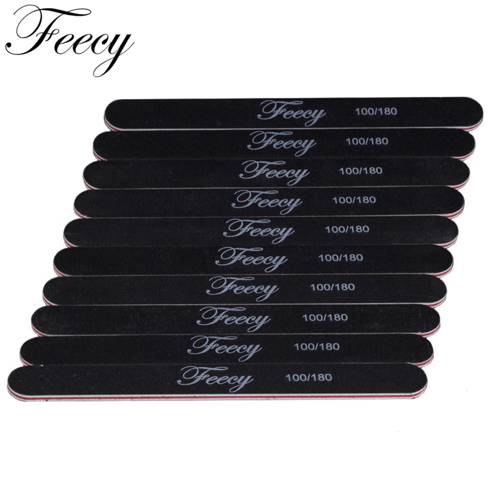 10 pçs lixa de unhas buffer com caixa de armazenamento 100/180 forte grosso barco lixa para manicure polimento duplo grão areia ferramenta da arte do prego
