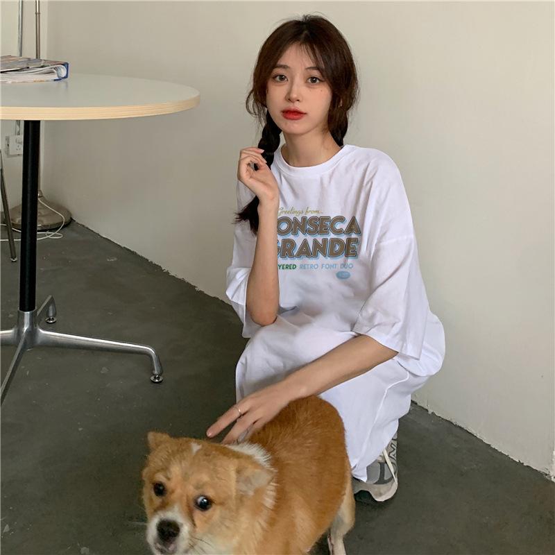 Women's Fashion Loose Age-reducing T-shirt Dress Summer Casual Western Dress