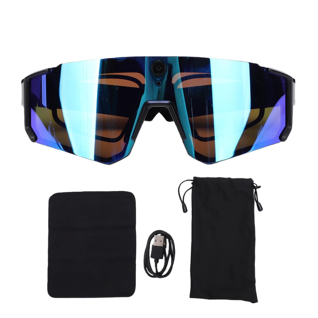 4K AI Smart Cycling Glasses 8MP HD Camera Bluetooth Sports Goggles with Voice Control EIS Stabilization for Skiing