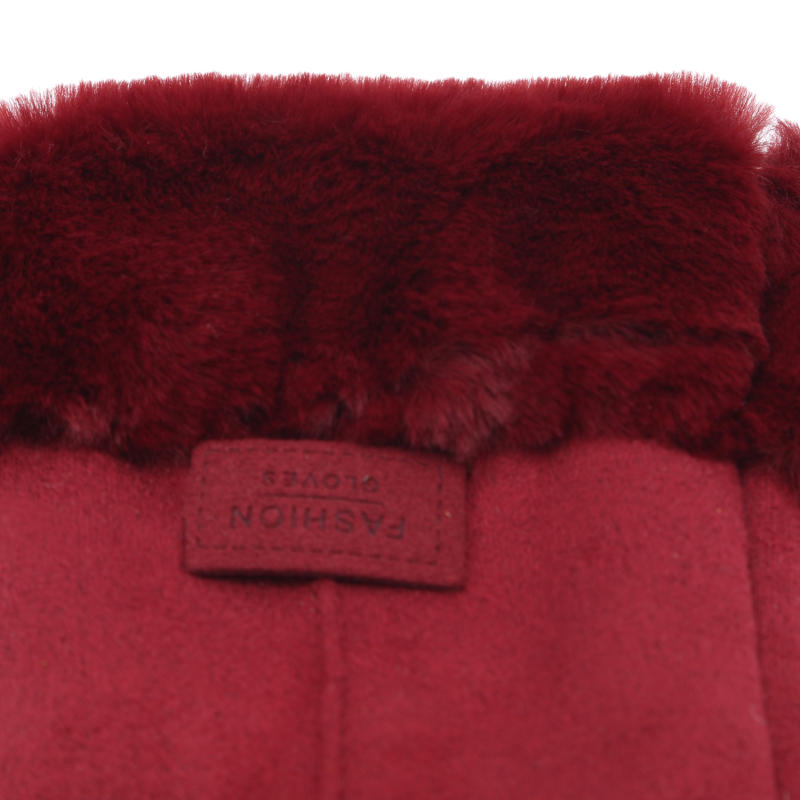 Women’s Winter Warm Touch Screen Gloves Suede Leather Double Thick Velvet Plush Wrist Cycling Driving Outdoor Cold-Resistant Mittens