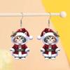 Adorable Christmas Kitten Acrylic Earrings - 2024 Retro Style