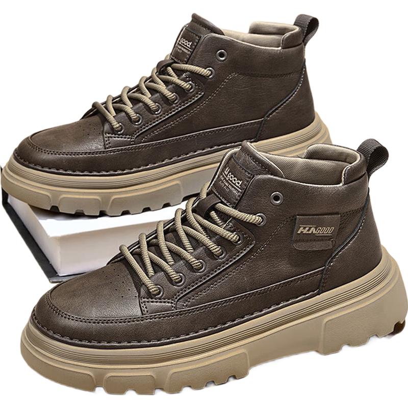 HLA Men s Fashion Retro High-Top Martin Boots 42