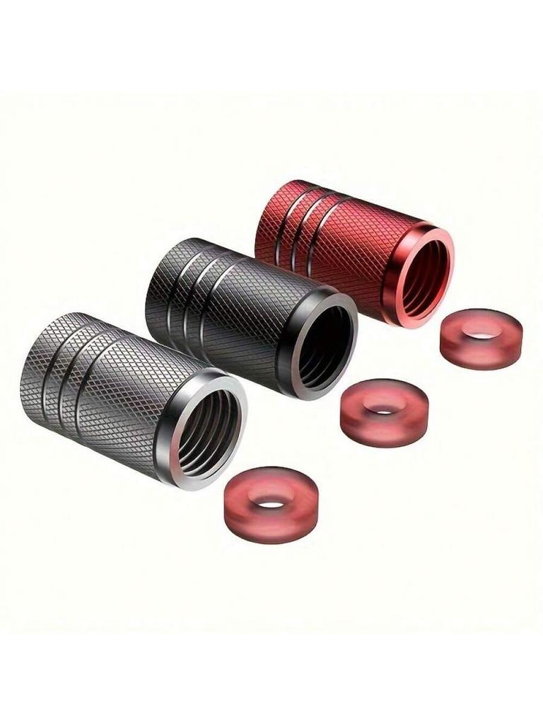 4 Stück/Set Premium-Aluminiumlegierung Auto-Reifenventil-Schaftkappen - Passend für Limousine, SUV, Motorrad, Fahrrad - Korrosionsbeständig